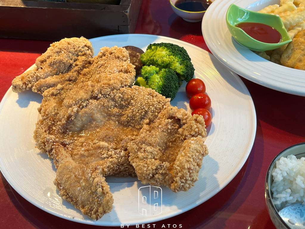 八里觀音山上的親子森林餐廳-桃樂絲柚香農場 八里桃樂絲農場-柚香炸雞排套餐