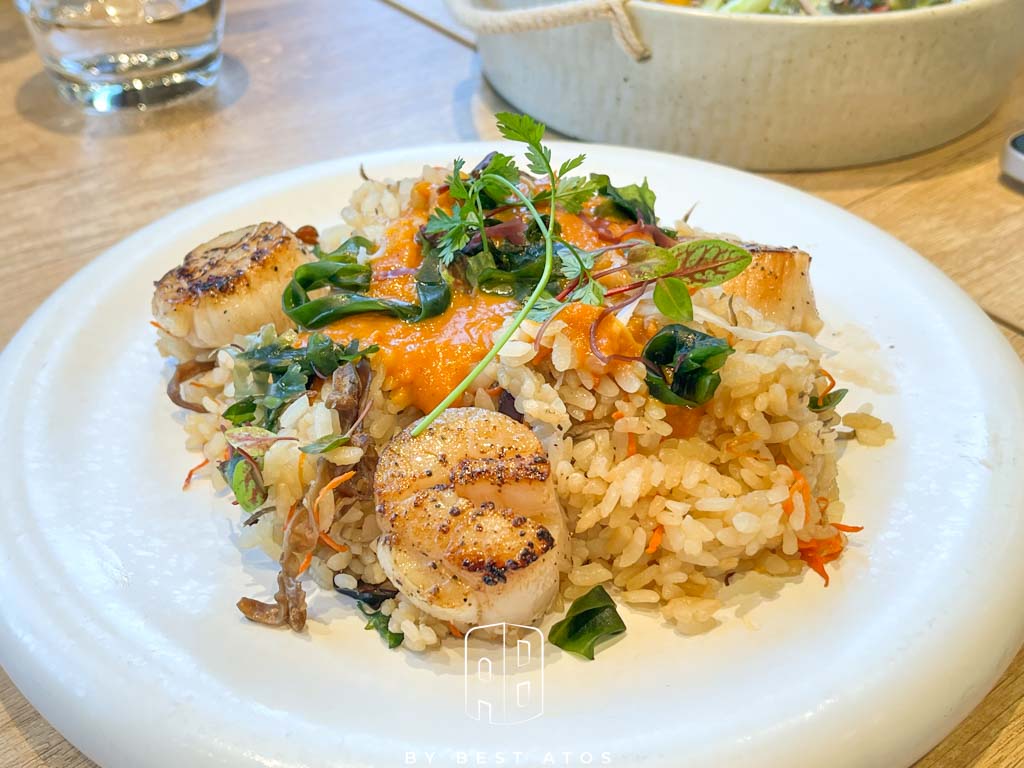 TOK盡興食光－新店裕隆城侘寂風格亞洲融合菜系－明太子香煎干貝炊飯